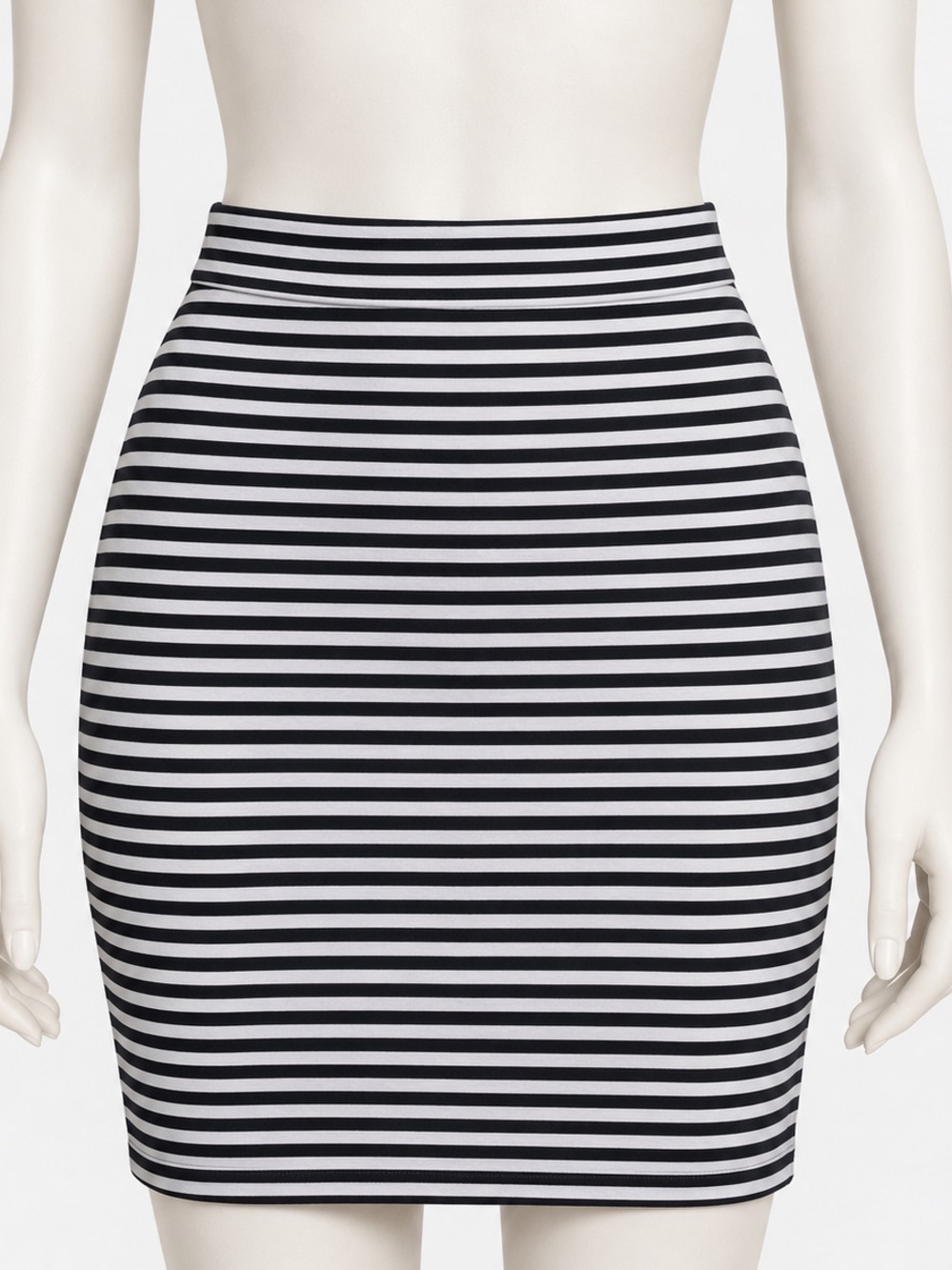Toad&Co Paseo Skirt Small Gray Black Striped Tencel Stretch Pencil Skirt